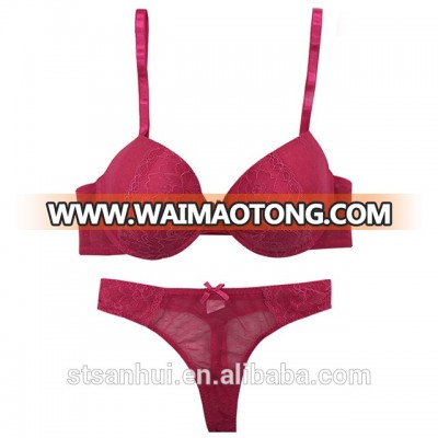 High quality factory supply OEM women bra underwear set elegant lace transparent panty sexy ladies bra panty set