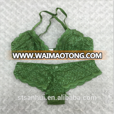 High quality women unpadded bra panty set women lace bra panty set