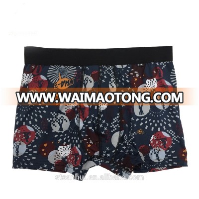 OEM factory underwear milk silk comfortable printed men boxer briefs high quality