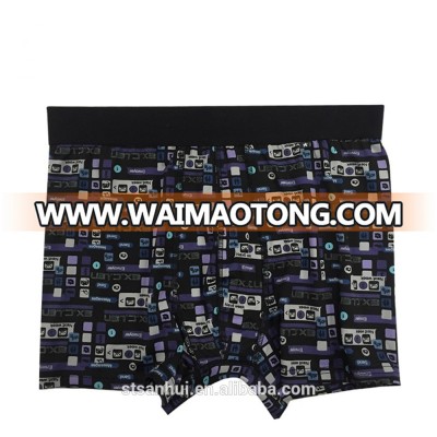 Comfortable fabric customized printed adult males boxer briefs young men underwear